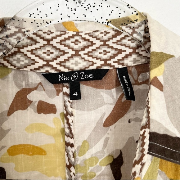 NIC & ZOE TAN/BROWN Sleeveless Top Blouse SIZE 4 - Picture 2 of 7